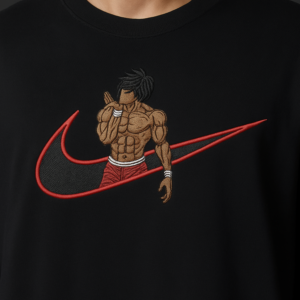Oversized Baki Hanma Embroidered Tshirt