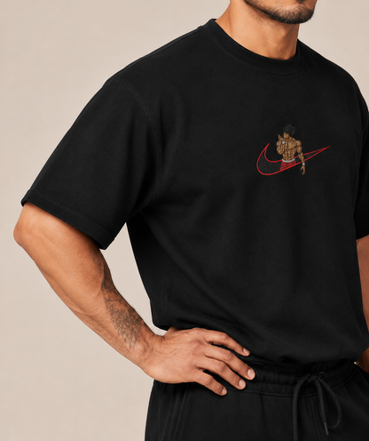 Oversized Baki Hanma Embroidered Tshirt – Comfort & Style