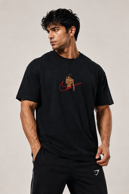 Oversized Baki Hanma Embroidered Tshirt – Comfort & Style